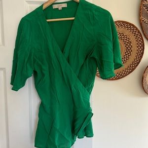 Loft Medium Wrap Peplum Blouse